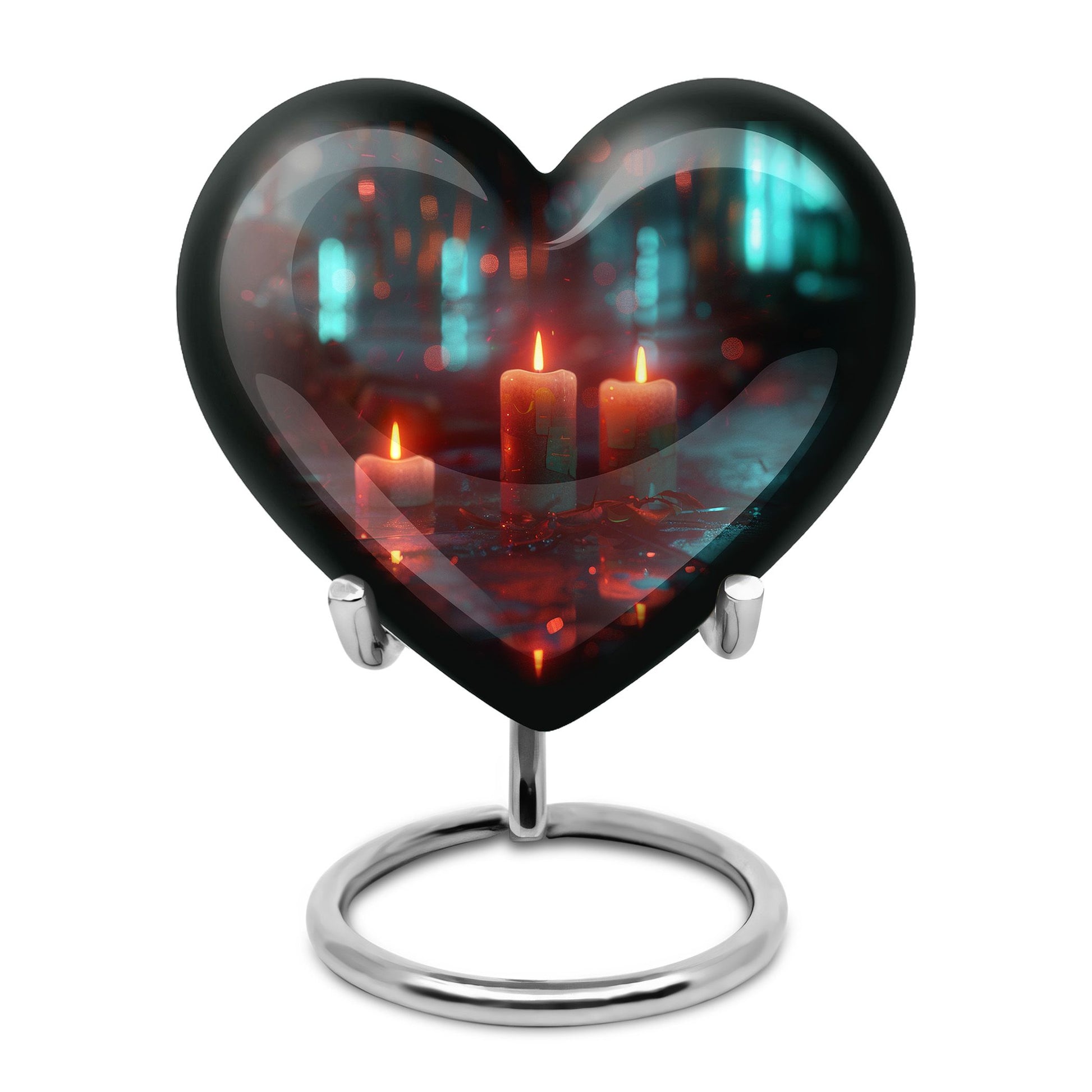 Neon Rainfall Memorial Urn - Candle Themed Cremation Urn For Ashes