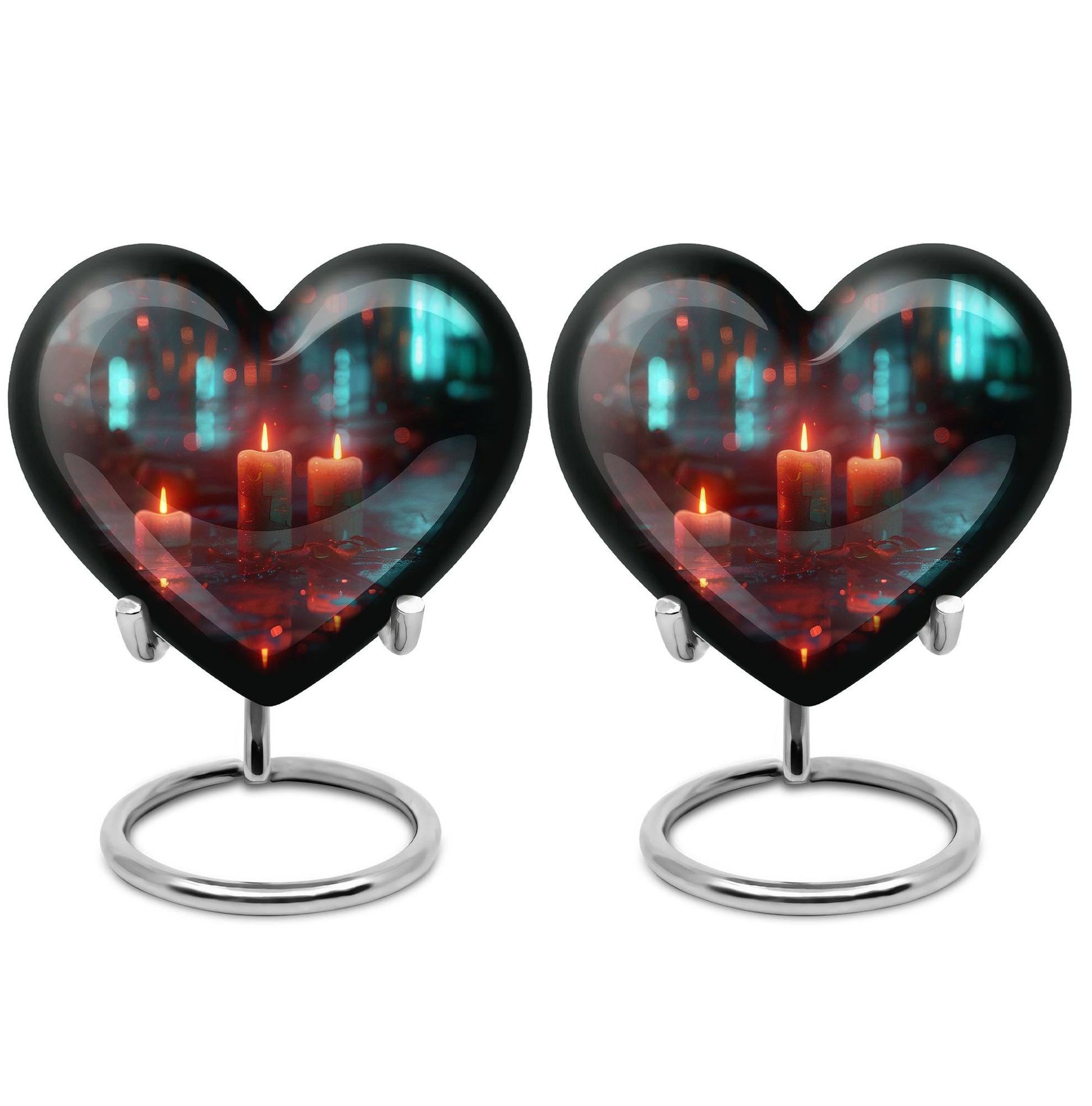 Neon Rainfall Memorial Urn - Candle Themed Cremation Urn For Ashes