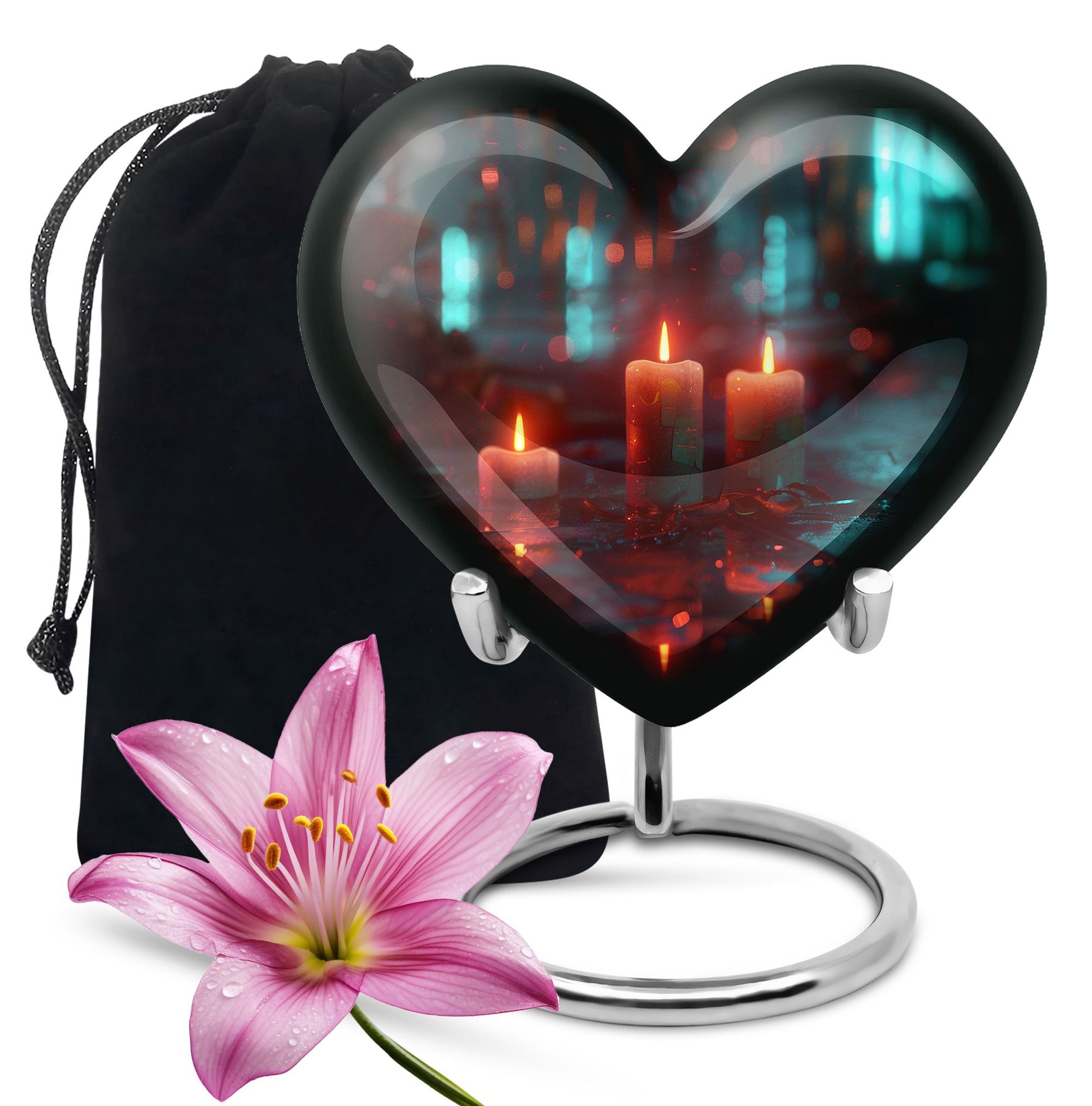 Neon Rainfall Memorial Urn - Candle Themed Cremation Urn For Ashes