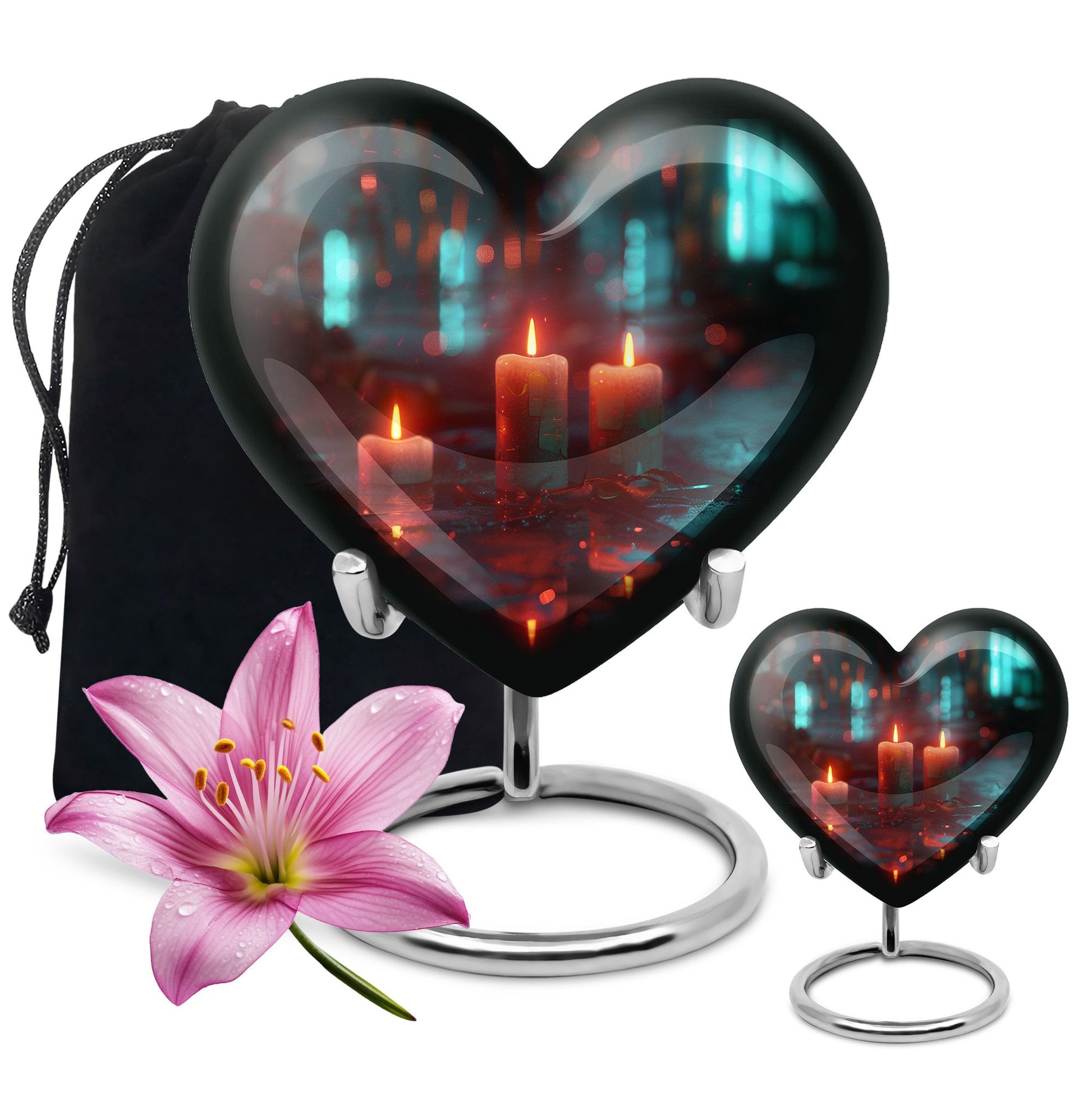 Neon Rainfall Memorial Urn - Candle Themed Cremation Urn For Ashes