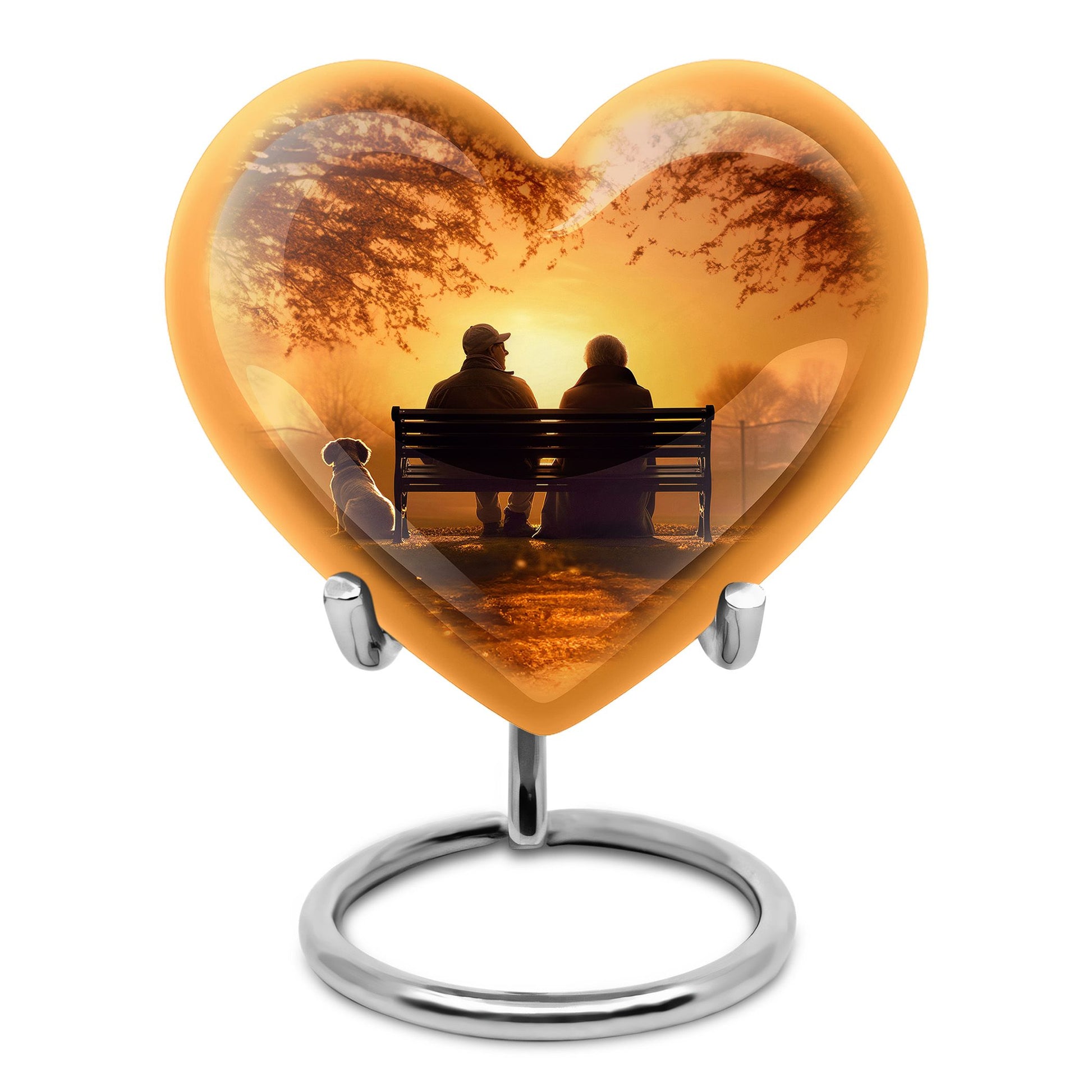 Old Couple On A Bench - Couple Urn For Memorial Ashes Cremation