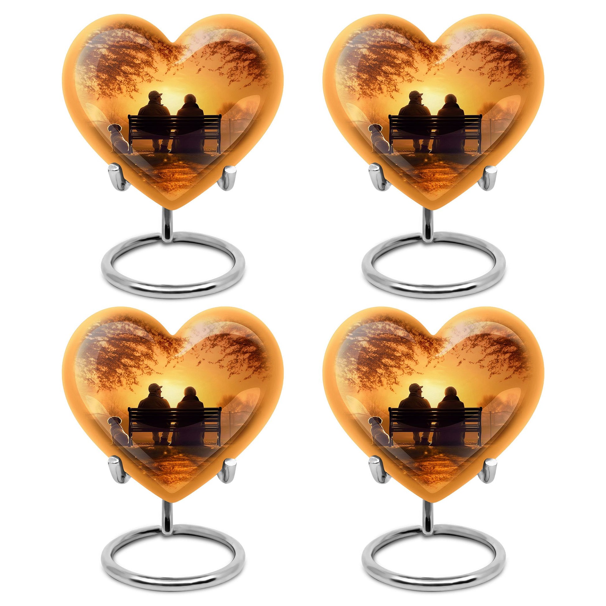 Old Couple On A Bench - Couple Urn For Memorial Ashes Cremation