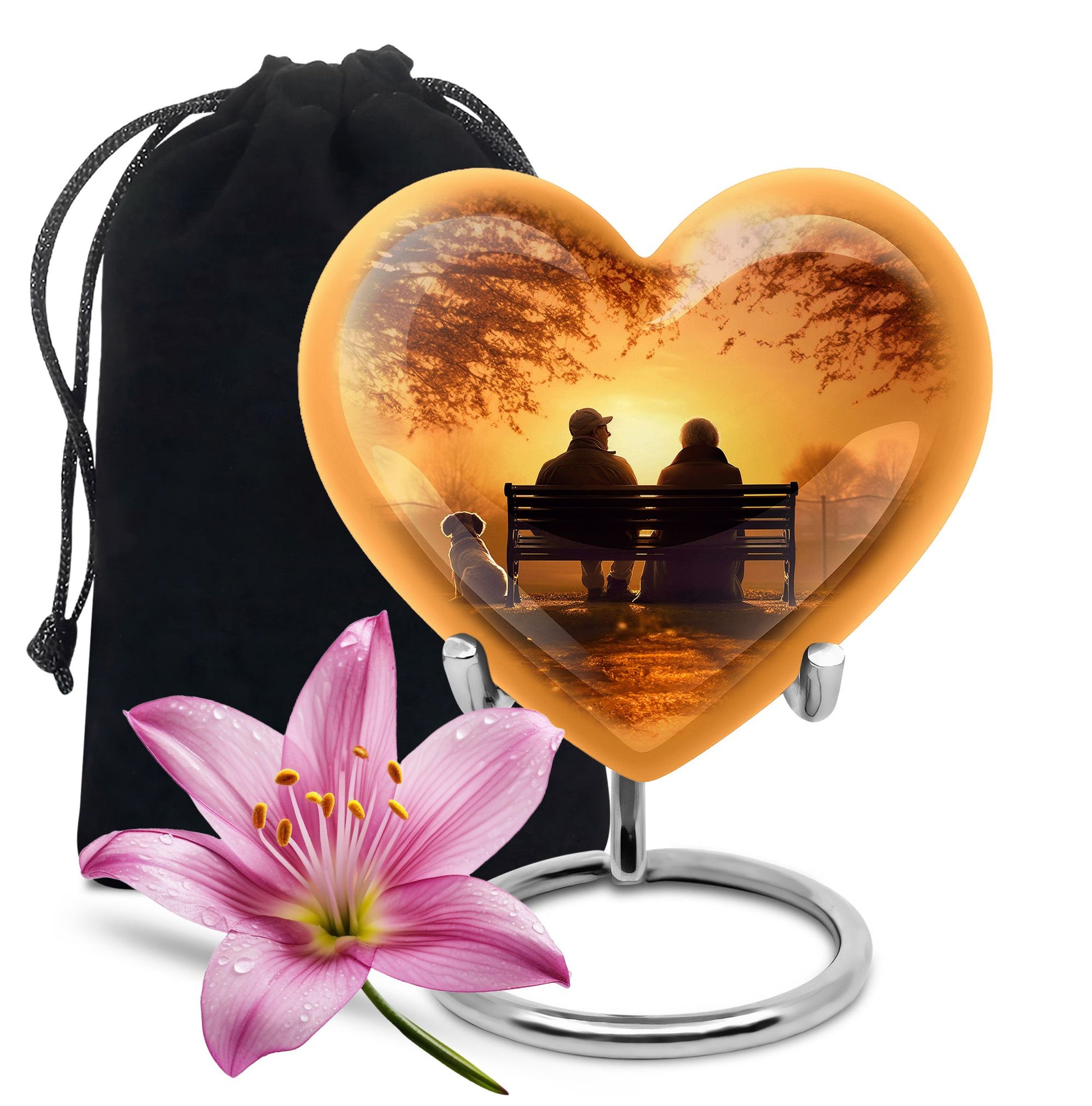 Old Couple On A Bench - Couple Urn For Memorial Ashes Cremation