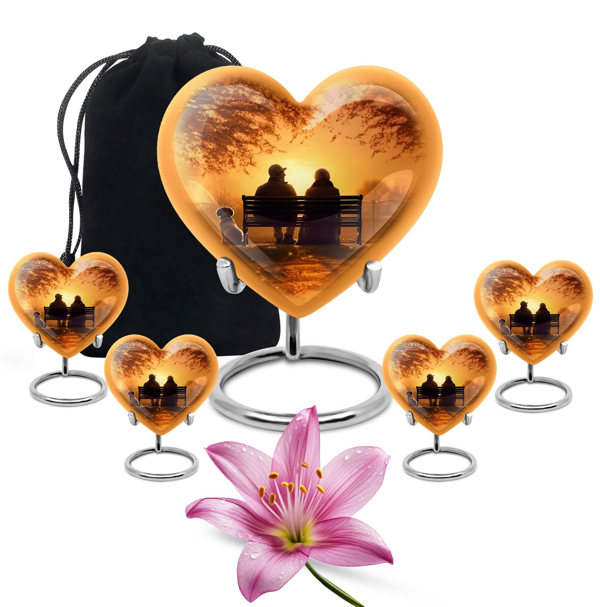 Old Couple On A Bench - Couple Urn For Memorial Ashes Cremation