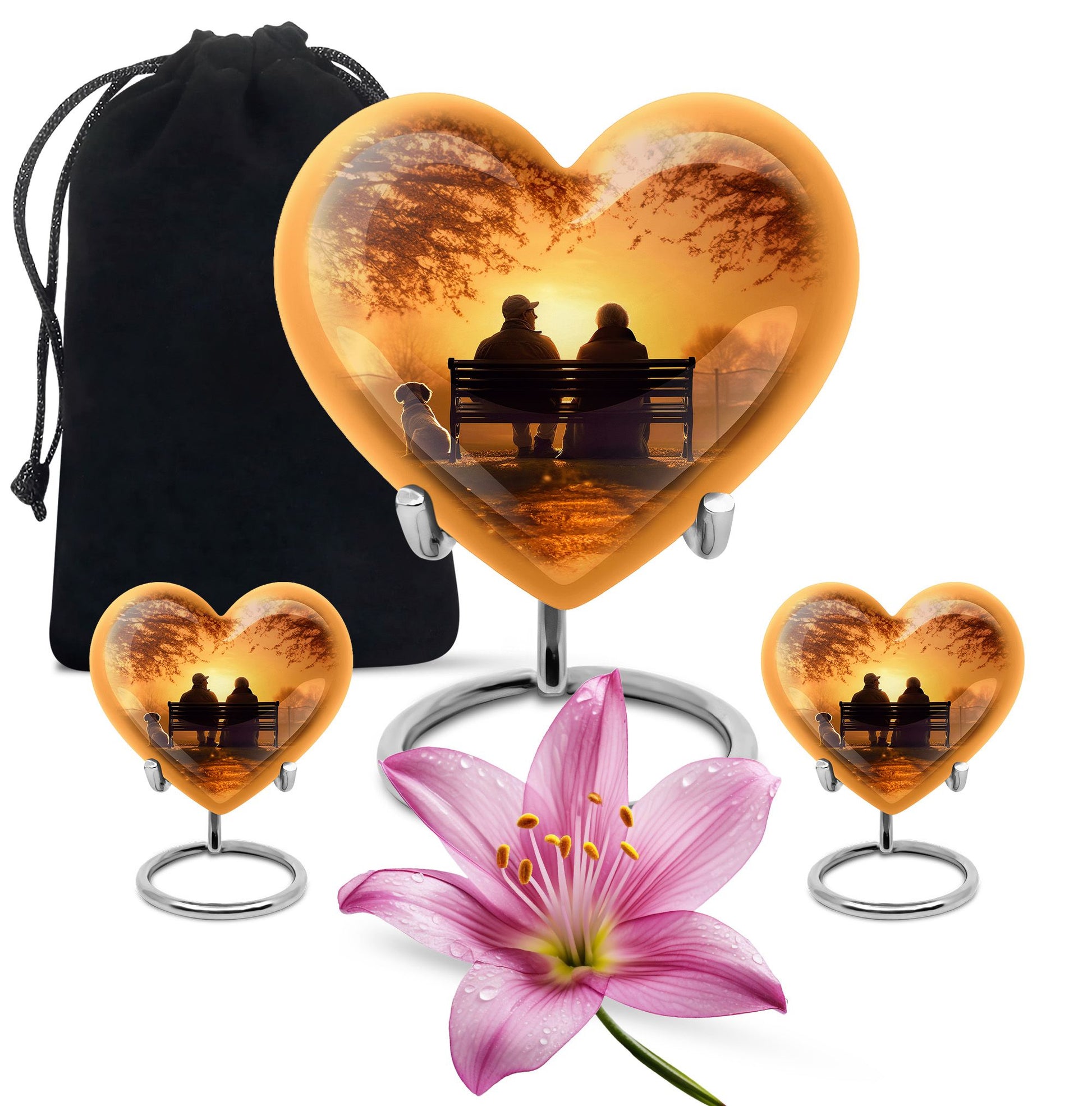 Old Couple On A Bench - Couple Urn For Memorial Ashes Cremation