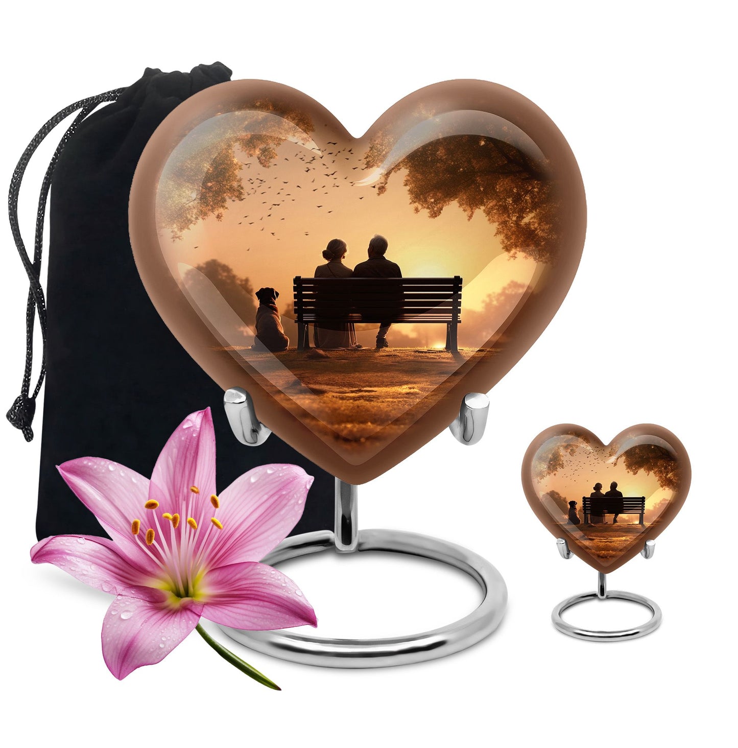 Personalized Couple Cremation Urn for Human Ashes - 10-inch, 200 cu in - Yatskia