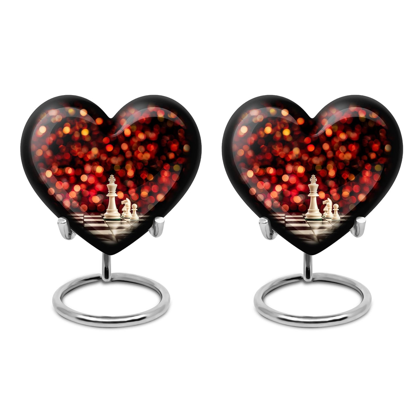 Chess themed Heart Urn for adult male cremation