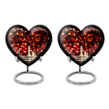 Chess themed Heart Urn for adult male cremation