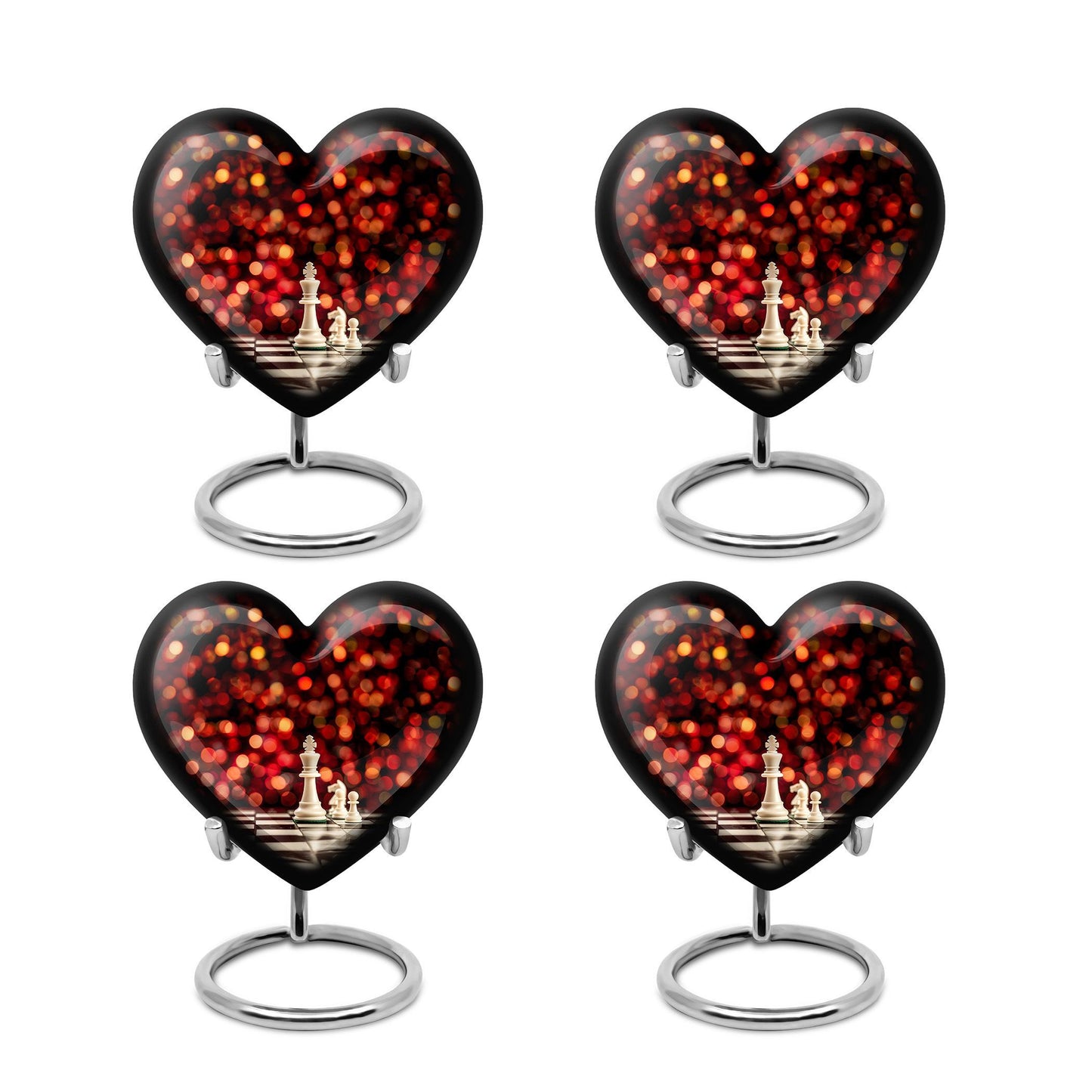 Chess themed Heart Urn for adult male cremation
