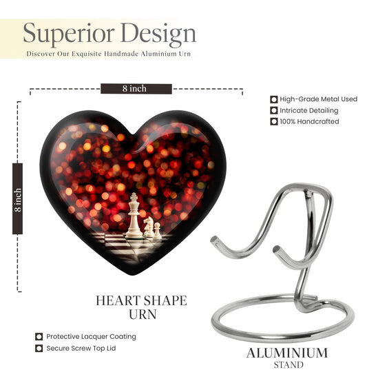 Chess themed Heart Urn for adult male cremation
