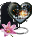 Chess Themed Heart Urn for Men