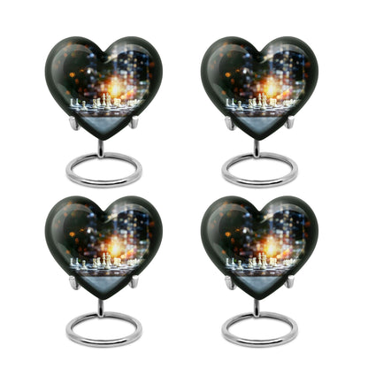 Chess Themed Heart Urn for Men