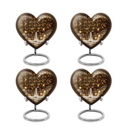 chess-themed heart urn for men's ashes