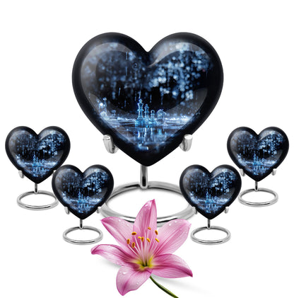 Chess Themed Heart Shaped Cremation Urn for Men