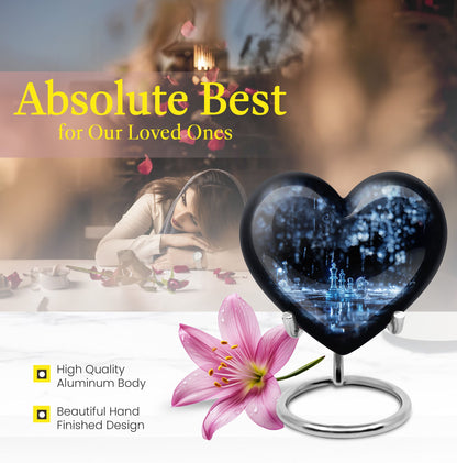 Chess Themed Heart Shaped Cremation Urn for Men