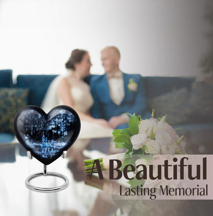 Chess Themed Heart Shaped Cremation Urn for Men