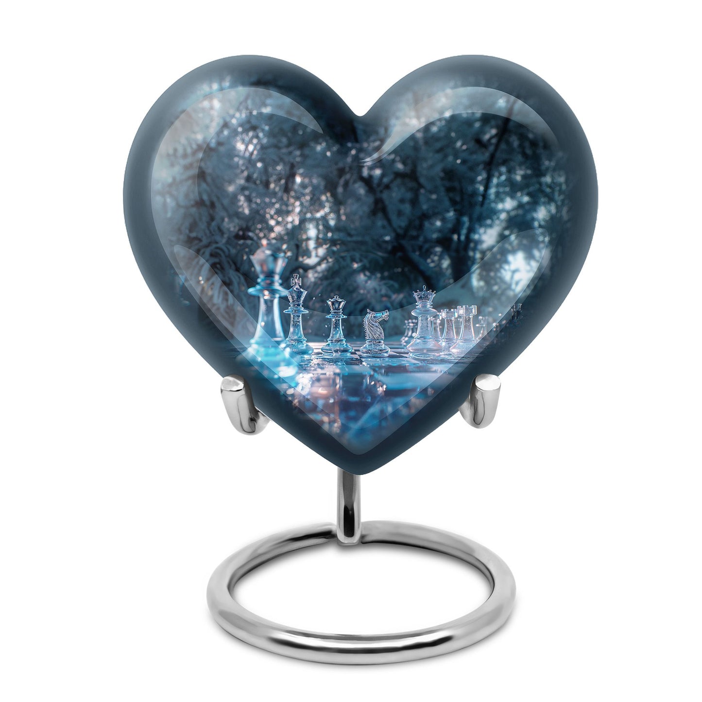 heart-shaped chess urn