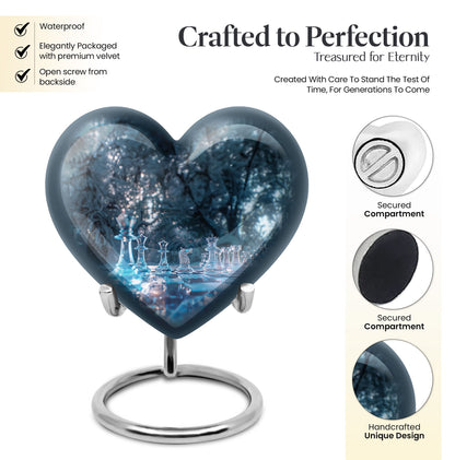 heart-shaped chess urn