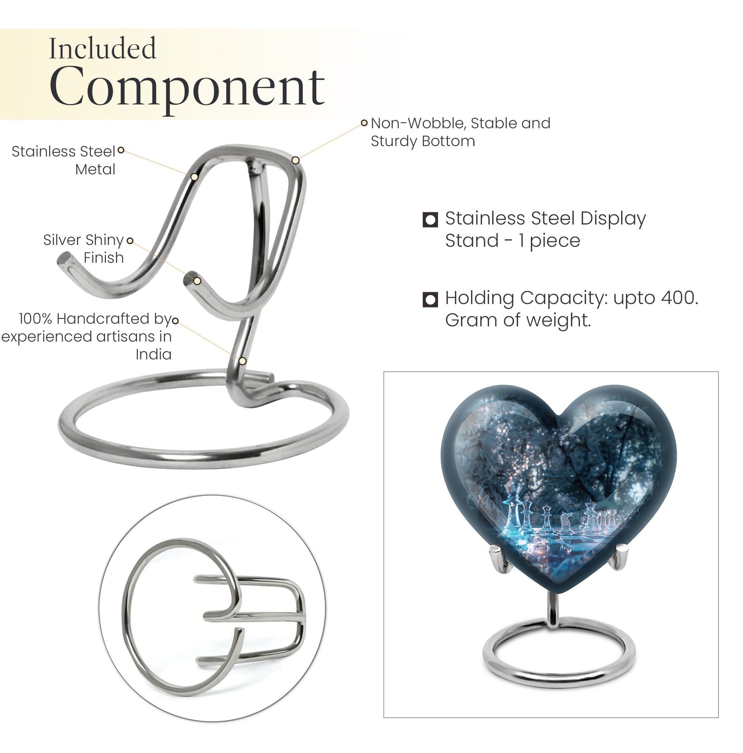 heart-shaped chess urn