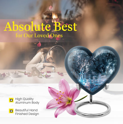 heart-shaped chess urn