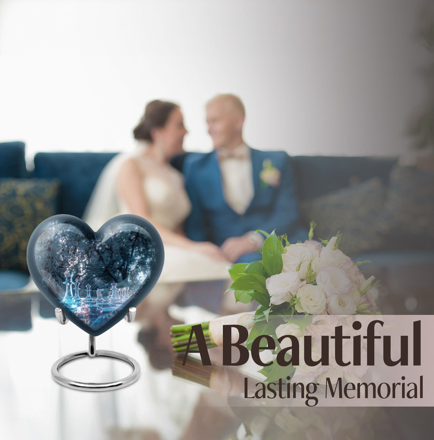 heart-shaped chess urn