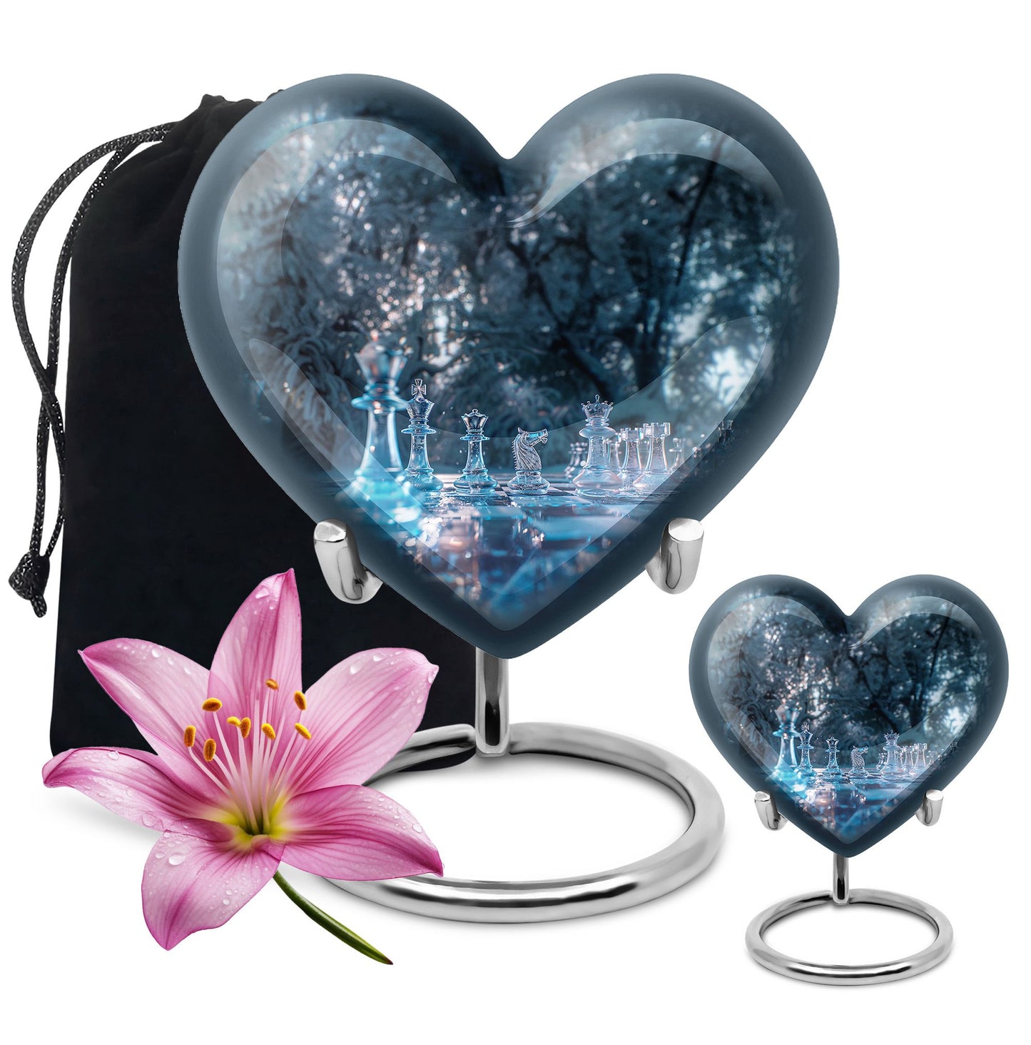 heart-shaped chess urn