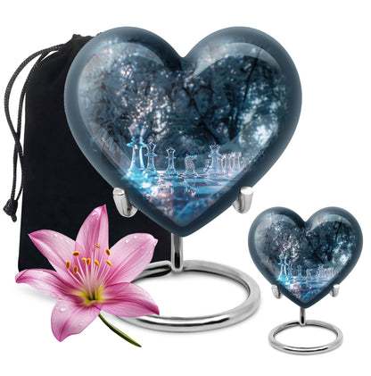 heart-shaped chess urn