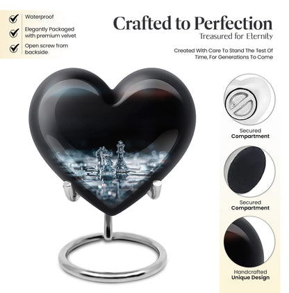 Chess themed Heart Urn