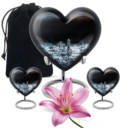 Chess themed Heart Urn