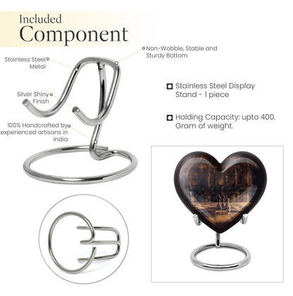 Chess-themed Heart Urn made of Aluminium