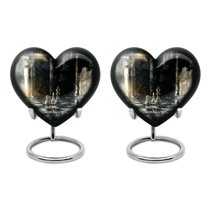 Chess-themed Heart Cremation Urn for dad