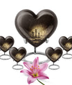 Heart-shaped chess-themed cremation urn