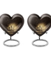 Heart-shaped chess-themed cremation urn