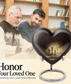 Heart-shaped chess-themed cremation urn
