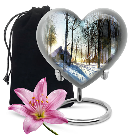 Snowflakes heart urn