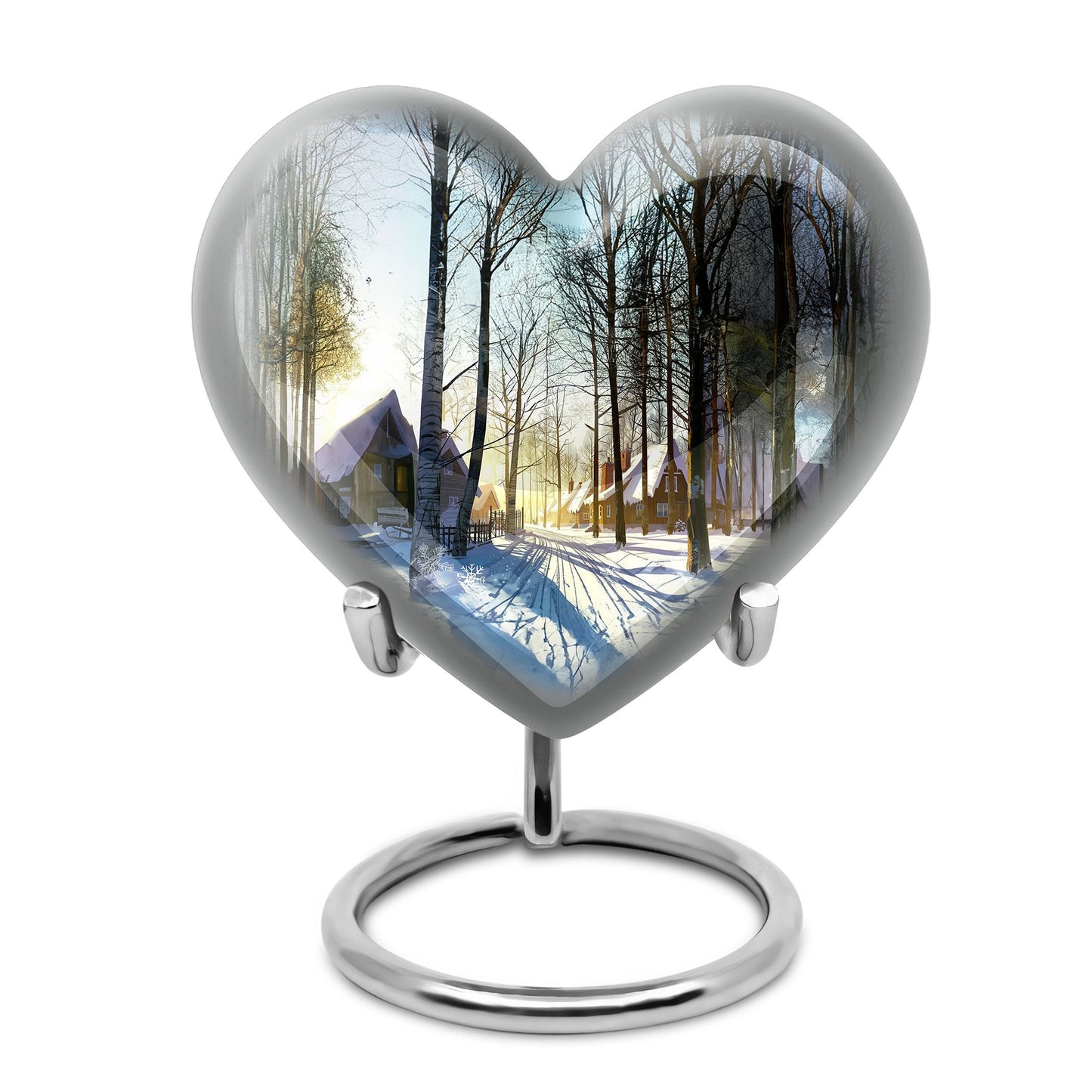 Snowflakes heart urn