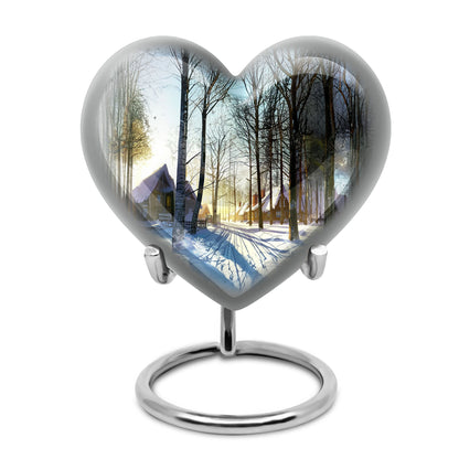 Snowflakes heart urn