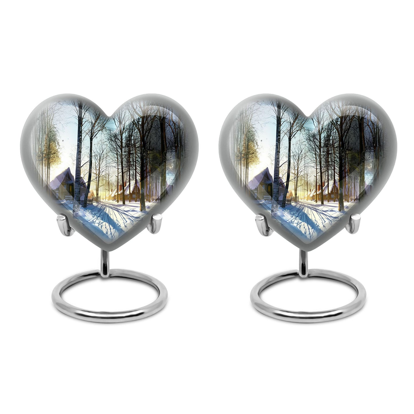 Snowflakes heart urn