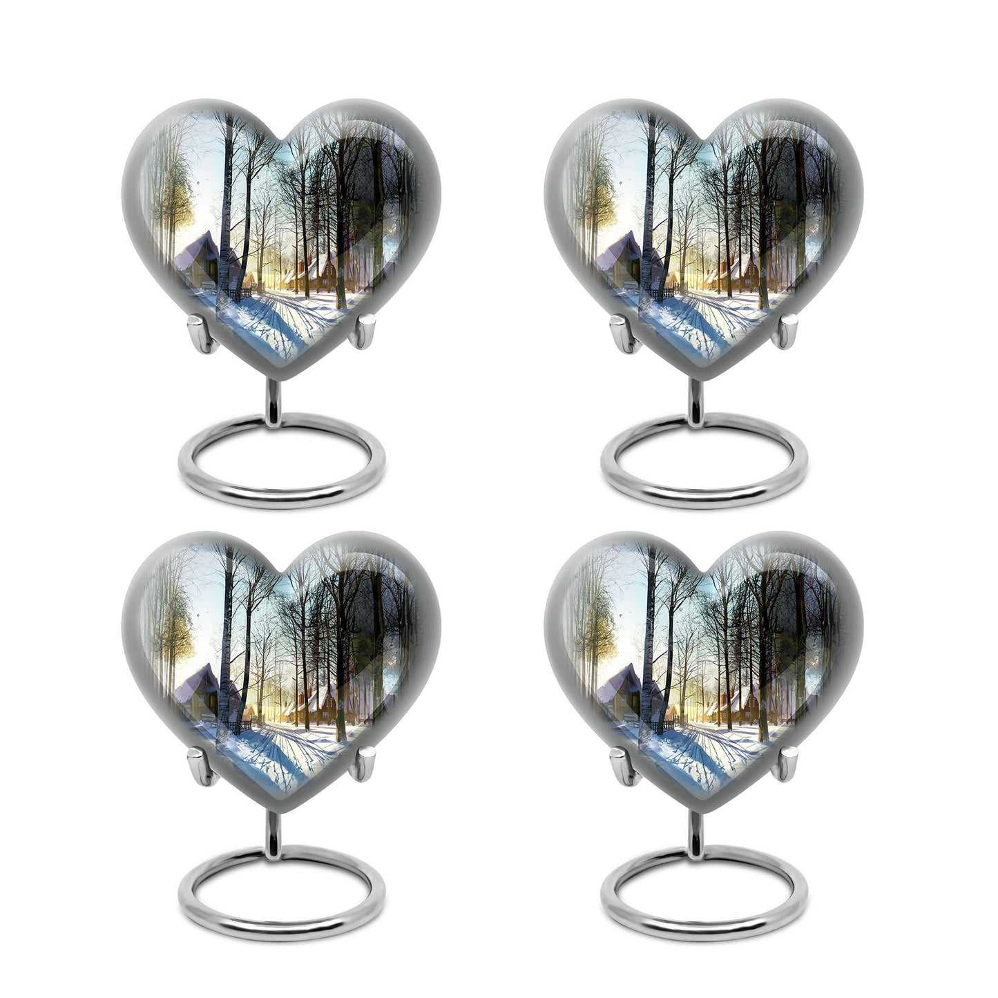 Snowflakes heart urn