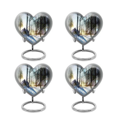 Snowflakes heart urn