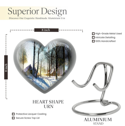 Snowflakes heart urn