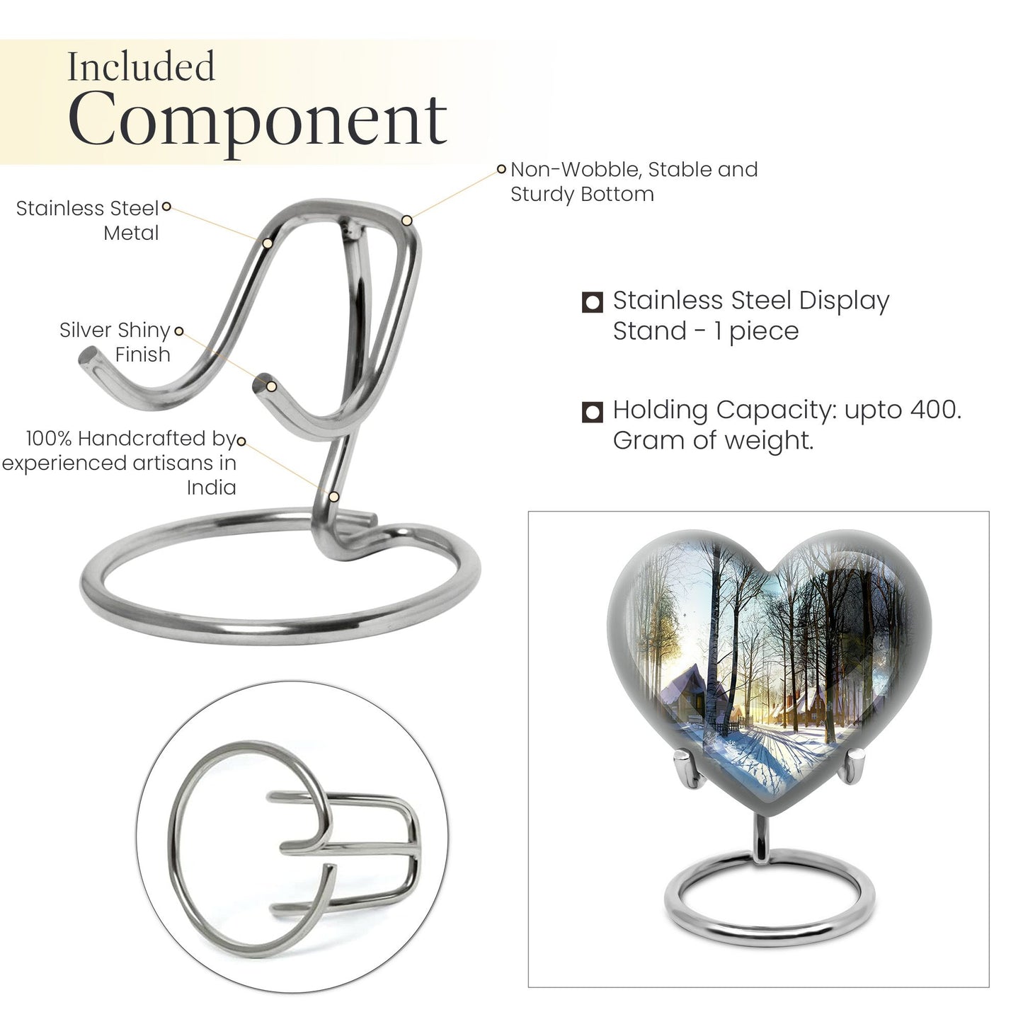 Snowflakes heart urn