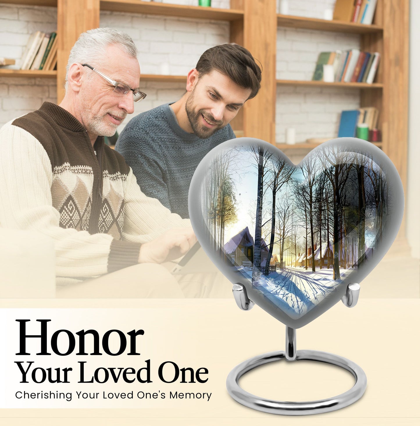 Snowflakes heart urn