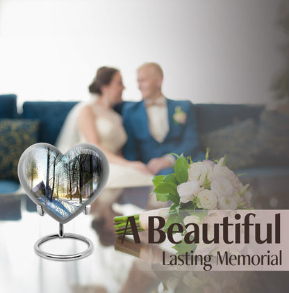 Snowflakes heart urn