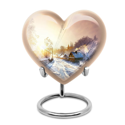 heart shaped Snowflakes Urn