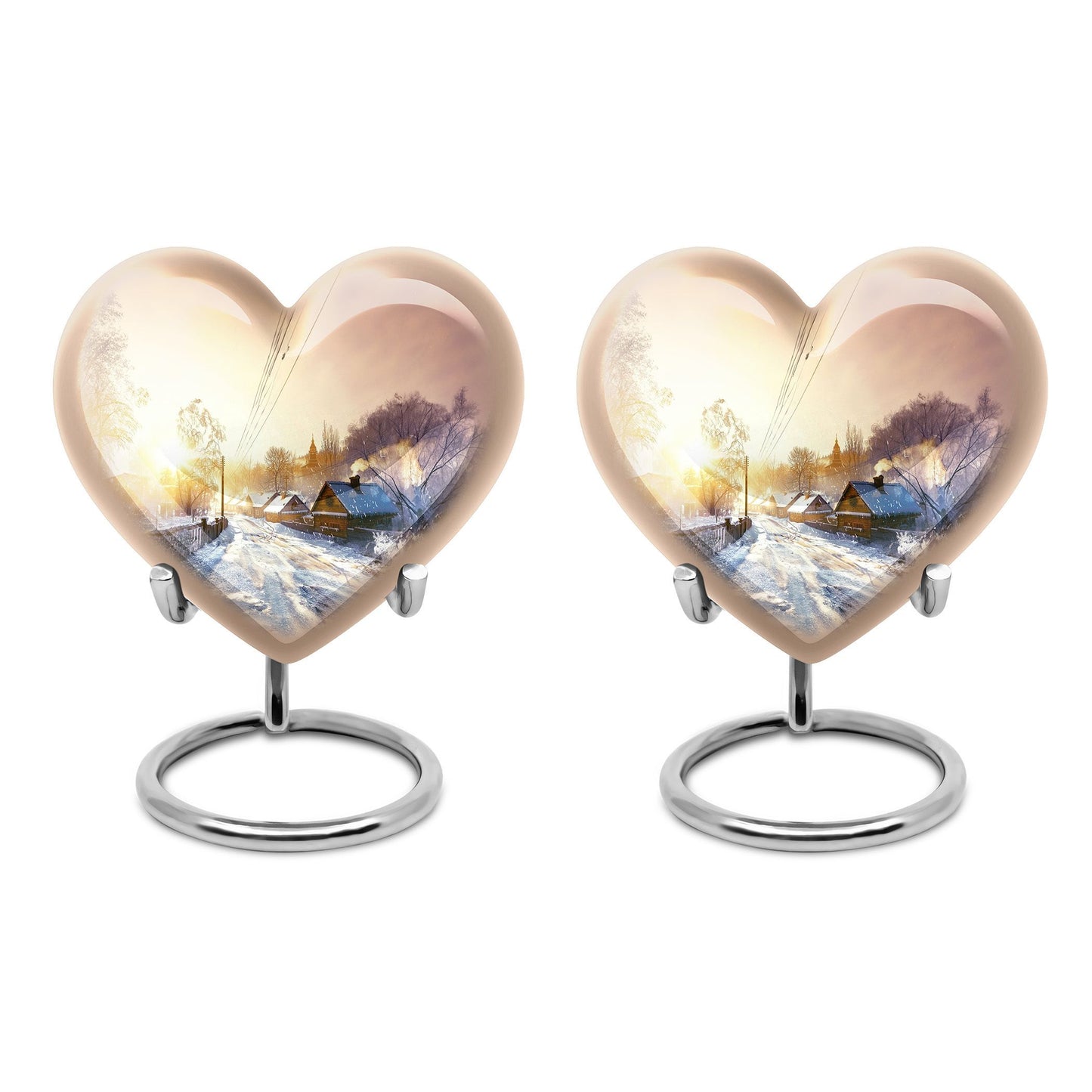 heart shaped Snowflakes Urn