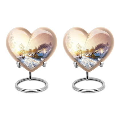 heart shaped Snowflakes Urn