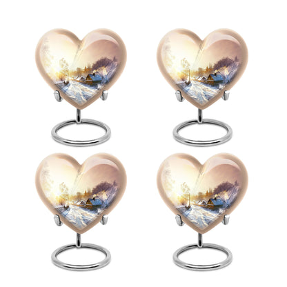 heart shaped Snowflakes Urn