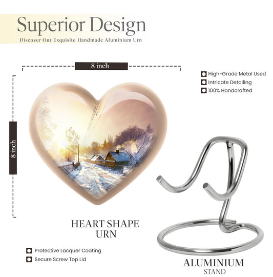 heart shaped Snowflakes Urn