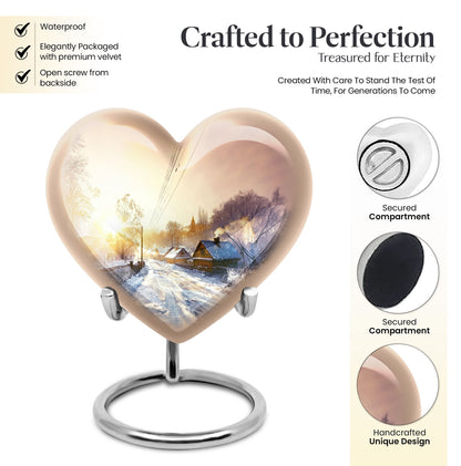 heart shaped Snowflakes Urn